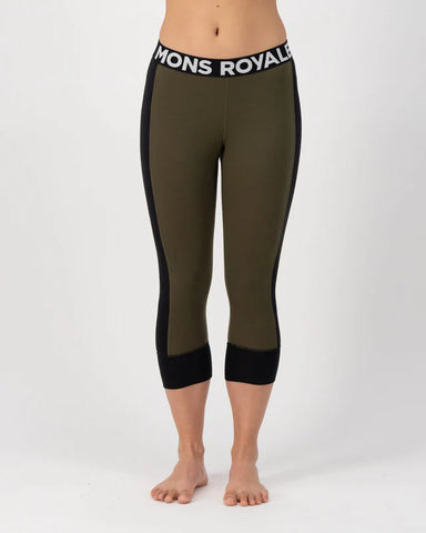 Mons Royale Cascade Merino Flex 200 3/4 Legging W – Dark Olive