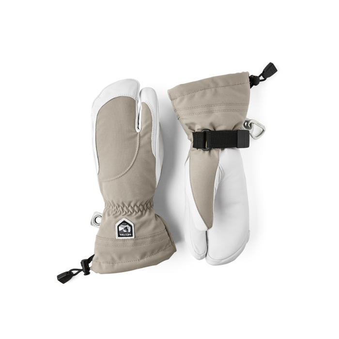 Hestra Heli Ski Female 3-Finger Khaki / Offwhite