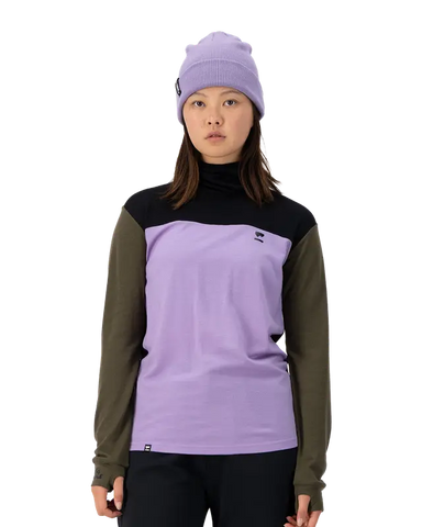 Mons Royale Yotei BF High Neck – Lupin / Dark Olive / Black
