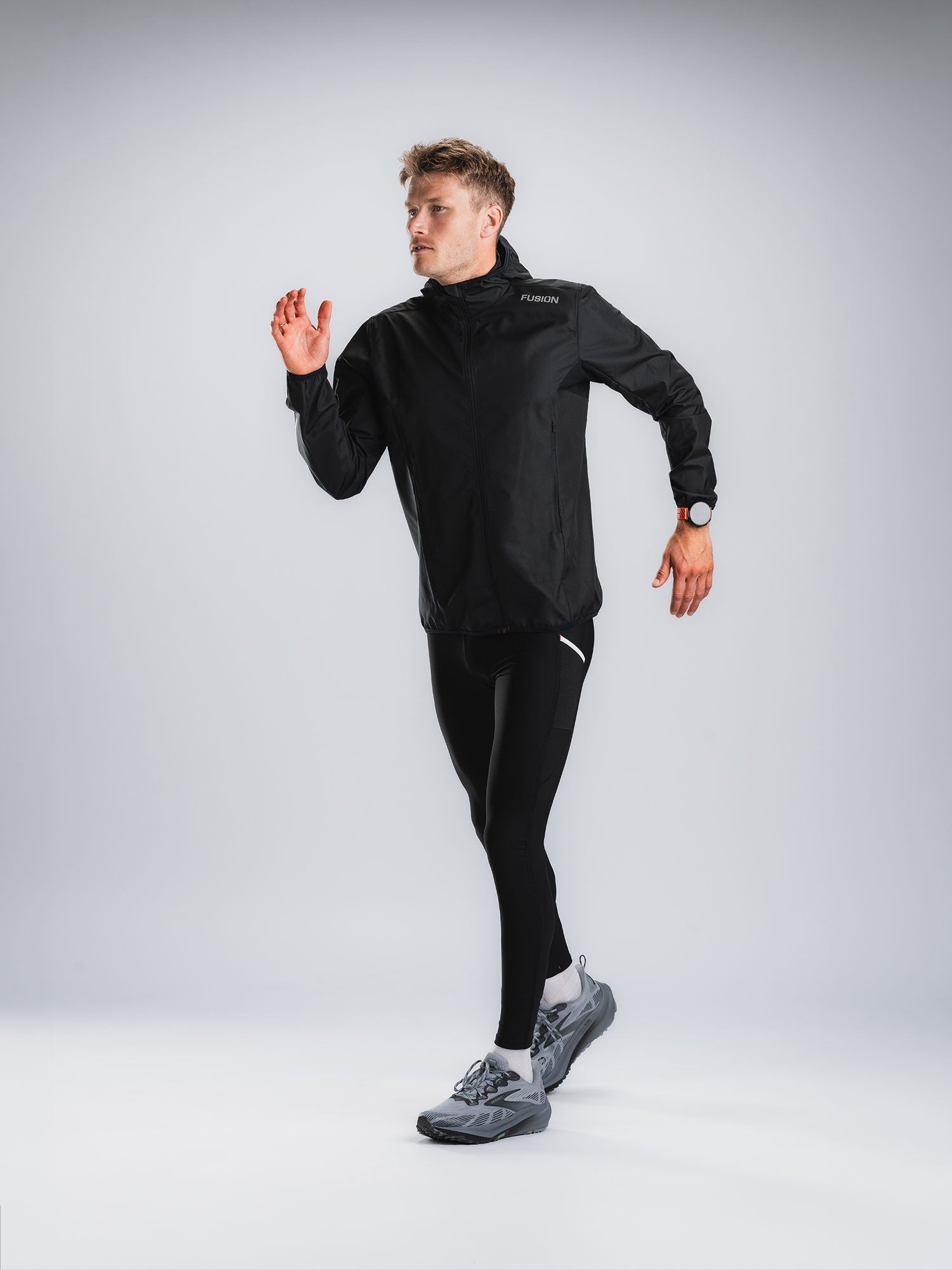 Fusion Mens TEMPO! TWO Run Jacket - Black