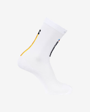 SALOMON PULSE RACE FLAG CREW SOCKS – White