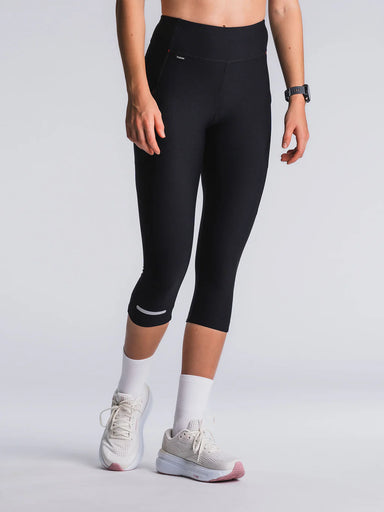 FUSION WOMENS 3/4 TRAINING TIGHTS – Super Black