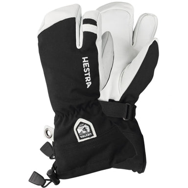 Hestra Junior Army Leather Heli Ski 3-finger – Sort