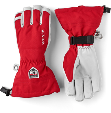 Hestra Army Leather Heli Ski 5-Finger Skihandsker – Red