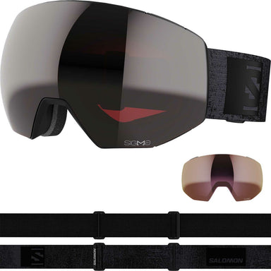 Salomon Radium Prime Sigma Skibrille med 2 linser – Black / Solar Gunmetal