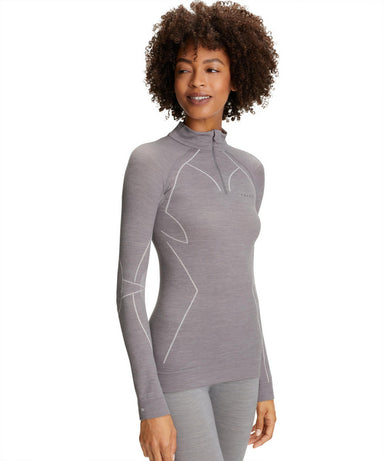 FALKE  Women long sleeve Shirt Zip Wool-Tech – Grey-heather (3757)