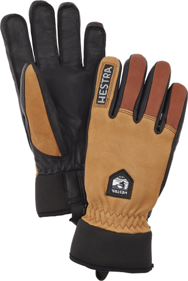 Army Leather Wool Terry - 5 finger - Kork / Brun